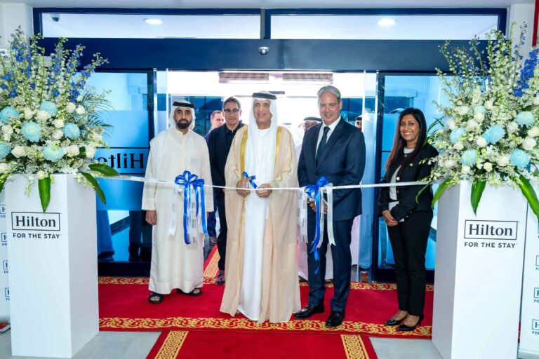 His Highness Sheikh Saud with RAKEZ and Hilton officials during the inauguration ceremony (1)
